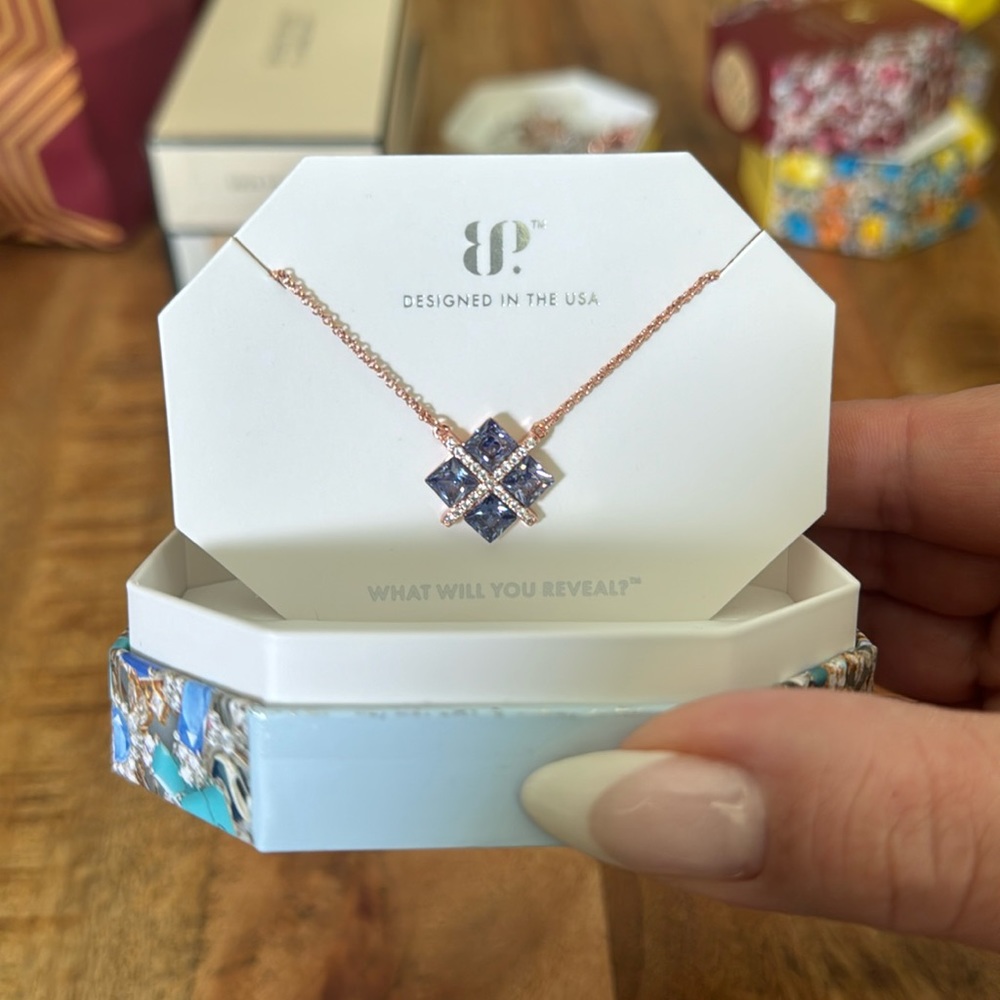 RBP Light Tanzanite & CZ Rose Gold Necklace